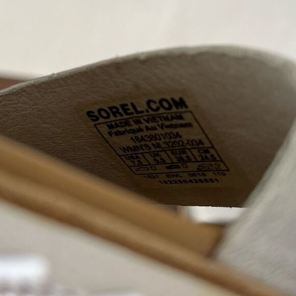 Sorel Ella Metallic Silver Strappy Leather Sandals Size 7.5 - Picture 6 of 7